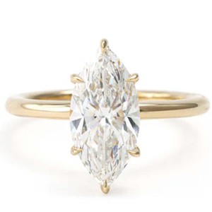 Anillo de Compromiso con Moissanita Corte Marquesa de 1ct, Engaste de Garras, Plata 925 con Baño de Rodio, Joyería Fina Clásica para Mujer - Product Image 2