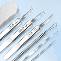 4 7 8 9 Pcs/Set Aiguilles pour enlever les points noirs de l'acné en acier inoxydable Pimple Spot Comedo Extractor Tool Set