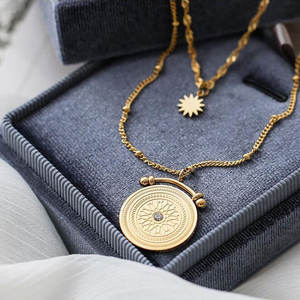 Collar con colgante vintage de acero inoxidable 316L, chapado en oro PVD de 14K/18K, joyería fina, collares de moda para mujer - Product Image 3