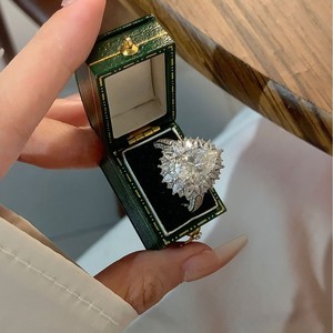 S925 argent 4 <span class=keywords><strong>carats</strong></span> 8*12 goutte d'eau poire forme Moissanite anneau accessible luxe transfrontalier européen américain Offre Spéciale - Product Image 5