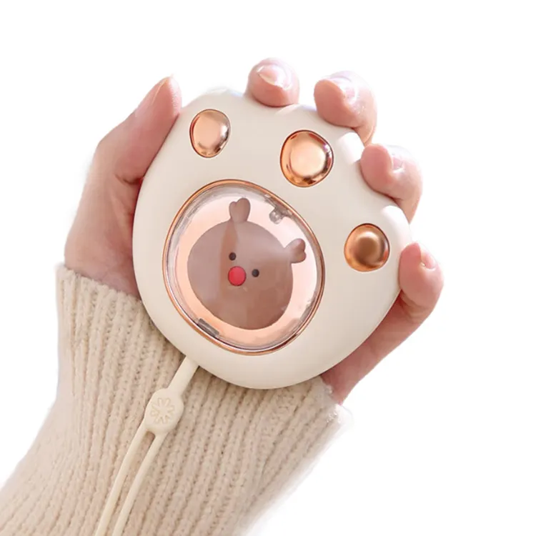 Mini Hand Warmer Cat Paw Cute Winter Heater Portable Quick Heating USB Rechargeable Pocket 1200mAh Hands Warmer