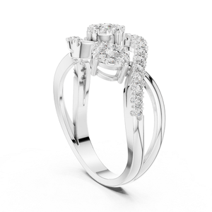 Anillo de Diamantes Plateado, Joyería Elegante y Brillante para Mujer, Ideal para Regalo de Boda, Compromiso, Fiesta y Uso Diario - Product Image 1
