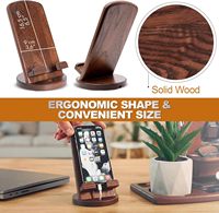 Support de téléphone mural élégant en bambou pour table de chevet et bureau, cadeau de bureau portable, compatible avec les téléphones iPhone et Android