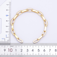 QIKU nouveauté lien chaîne forme classique cuivre Zircon cristal ouvert Bracelets femmes Bracelet fête de mariage anniversaire bijoux cadeau