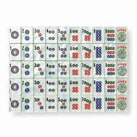Jeu de Mahjong américain 166 tuiles classiques en mélamine blanc nacré, bambou, oiseau, dragon vert OEM
