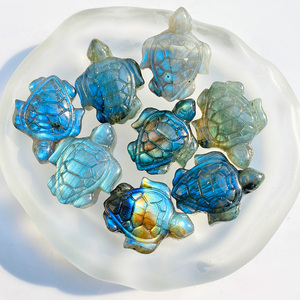 Bán buôn tự nhiên chất lượng cao thủ công mỹ nghệ Tay Chạm Khắc Labradorite màu xanh Flash biển rùa chạm khắc cho trang trí nội thất - Product Image 5