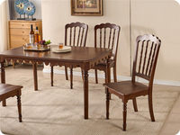 Chaises de salle à manger en bois massif de style vintage avec un design traditionnel durable, revêtement en cuir PU, aspect antique, meubles pour la maison