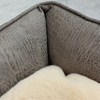 Etrip Pet Wholesale - Lit pour chien rectangulaire ultra-luxe personnalisé, imperméable, doux, brun grisâtre, lavable en machine, durable