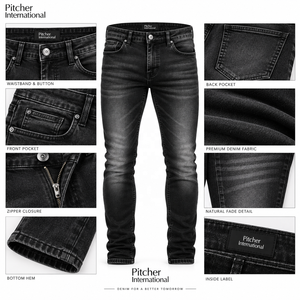 Jeans de travail pour hommes OEM, style streetwear, en denim épais, fournisseur en gros pour les marques de détail américaines, faible MOQ - Product Image 6