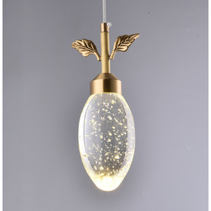 Stylish Single-Head K9 Crystal Pendant <b>Light</b> All-Copper Warm White for Bedroom <b>Dining</b> Room or Bar Counter - Product Image 3