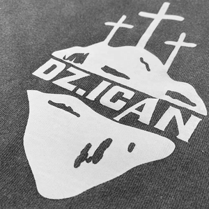 T-shirt streetwear à épaules tombantes, design gaufré, imprimé délavé à l'acide, t-shirt surdimensionné délavé, double couche, manches longues - Product Image 5