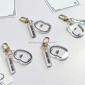 Custom Transparent Digital Photo Keychain Cartoon Pendant Plastic Keychain for Gift