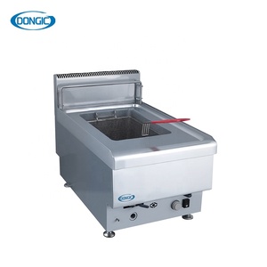 Friteuse à pommes de terre industrielle à gaz, à double cuve, à design basculant, conforme aux normes CE, pour comptoir, 10L 20L - Product Image 2