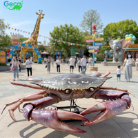 GECAI Modèle de crabe bleu robotique animatronique grandeur nature pour parcs d'attractions, animaux aquatiques pour parcs à thème océanique, à vendre