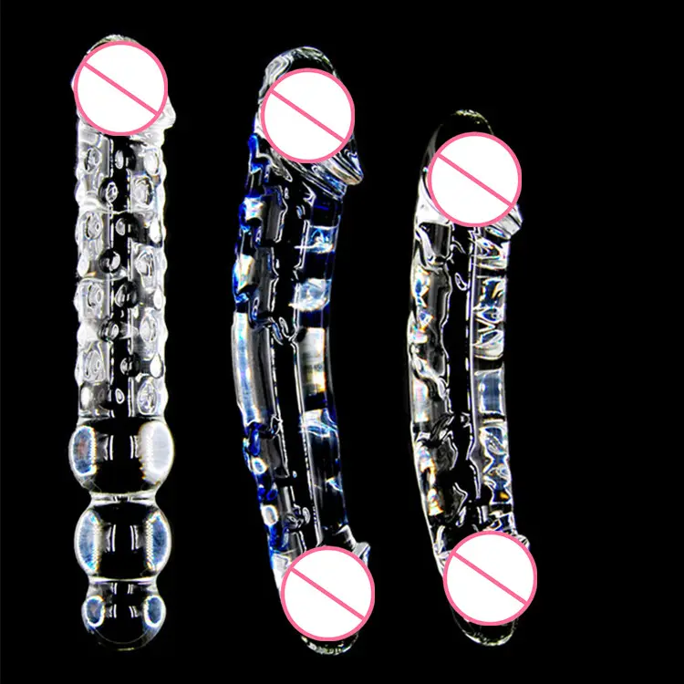 Giant glass dildo realistic huge dildos double heads sex toy