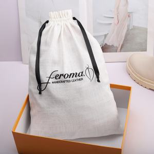 เป็นมิตรกับสิ่งแวดล้อม 100% ผ้าลินินฝุ่นกระเป๋าสําหรับโปรโมชั่นอาหารผลไม้ของขวัญโลโก้ที่กําหนดเองนํามาใช้ใหม่ผ้าฝ้าย Drawstring ถุงช้อปปิ้ง - Product Image 1