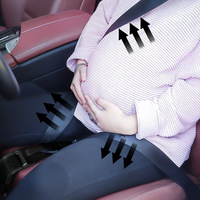 Accessoire de Conduite Confortable Anti-Crampes pour Femmes Enceintes, Ceinture de Sécurité de Voiture Réglable en Nylon avec Soutien Abdominal - Noir