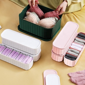 Organisateur de rangement multifonctionnel en plastique anti-poussière pour <span class=keywords><strong>sous</strong></span>-vêtements, chaussettes, soutien-gorge, cosmétiques, tiroir de <span class=keywords><strong>bureau</strong></span>, placard, avec couvercle - Product Image 4