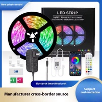 Ruban Lumineux LED 5050 Bluetooth DC 12V, Kit de Bande Lumineuse 10 Mètres par Ruban avec Contrôle Bluetooth pour un Éclairage RGB Coloré.