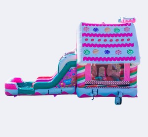 Tobogán Inflable Combinado Seco/Húmedo Candy Combo, <span class=keywords><strong>de</strong></span> Grado Comercial para Fiestas, Cumpleaños y Eventos con Tobogán y Área <span class=keywords><strong>de</strong></span> Brinco - Product Image 5