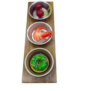 Bandeja de Madera Ecológica de Acacia con 3 Compartimentos y Acero Inoxidable para Servir Aperitivos, Condimentos y Alimentos - ¡Oferta Especial! - Product Image 1