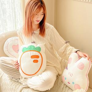 Cuscino di coniglio con stampa di orso dei cartoni animati cuscino di lancio di animali semplici cartoni animati cuscino per divano in vita di carote - Product Image 5