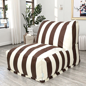 Chaise d'extérieur moderne à rayures en forme de L avec <span class=keywords><strong>coussin</strong></span> de siège pour adulte avec revêtement amovible en toile tissu - Product Image 1