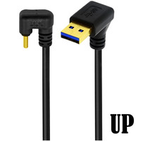 Kabel USB A ke Tipe C 90 Derajat Bentuk U 5Gbps USB 3.0 Kabel Pengisian Daya Sudut Kanan untuk Laptop