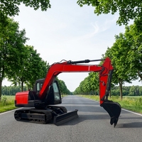 Excavatrice sur chenilles robuste de 8 tonnes, hydraulique, pour travaux de construction, avec moteur Yanmar, pompe Hengli, boîte de vitesses et cabine confortable, à vendre
