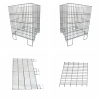 Cage pliante de panier d'affichage de fil métallique de poubelle de promotion de magasin