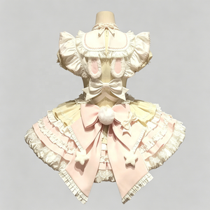 Robe Lolita à double nœud, mignonne et tendance, jupe bouffante de princesse, tenue de cosplay anime pour femme adulte, idéale pour les fêtes d'anniversaire - Product Image 6