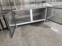 Table de préparation réfrigérée à double température de type tiroir, contrôle électronique de la température, refroidissement par ventilateur, acier inoxydable