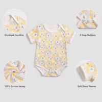 Baju Tidur Bayi Katun Lembut Lengan Pendek untuk Bayi Baru Lahir, Bodysuit Seluruh Badan, Nyaman Dipakai Sehari-hari