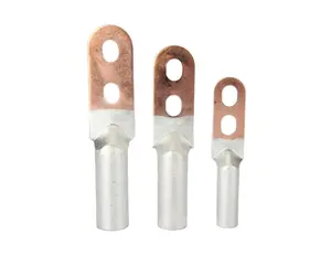 Dòng DTL không cách điện các đầu cuối cáp Lugs đầu cuối cáp đôi lỗ đồng-nhôm Crimp cáp Lugs