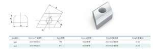 M8/M12 T Slot Rhombus M12 baut dan mur M8 kunci berlapis seng pengencang mur panjang - Product Image 2