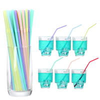 Pailles jetables 210*6mm pour Bubble Tea, épaisses, arc-en-ciel, en plastique, pour fournitures de fête