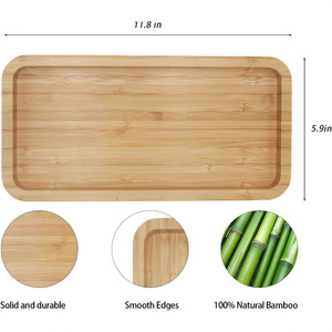 Bandeja de Servir de Bambú 30x15x2cm Rectangular de Madera Natural para Uso Residencial - Product Image 2