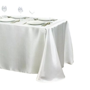 <span class=keywords><strong>Nappe</strong></span> rectangulaire en Satin, couleur unie, bon marché, fourniture directe d'usine, pour Banquet de mariage, hôtel - Product Image 1