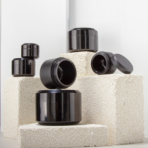 5g 10g 15g 20g 30g 50g 100g lọ nhựa rỗng cơ thể bơ chứa lọ kem mỹ phẩm màu đen với màng niêm phong - Product Image 3