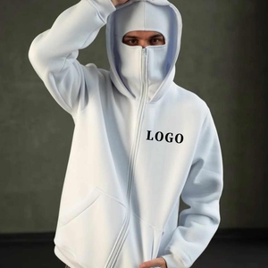 Sweat à capuche balaclava boxy en coton 100% personnalisé, 450 g/m², en tissu éponge français, <span class=keywords><strong>masque</strong></span> pour homme, surdimensionné, uni, épais, broderie 3D à capuche - Product Image 3