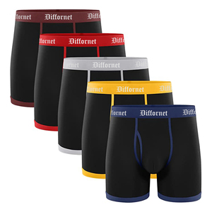 Biancheria intima uomo Boxer slip cotone Spandex disegni personalizzati Logo <span class=keywords><strong>5</strong></span> pollici Inseam uomo biancheria intima taglie forti per gli uomini - Product Image 1
