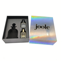 Boîte cadeau rigide holographique argentée de luxe, forme personnalisable, recyclable, revêtement UV, estampage à chaud, emballage pour flacon de parfum, cosmétiques