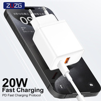 Chargeur USB Type-C PD 20W avec prise européenne, prix de gros ZUZG, norme européenne, certification CE, chargeur de téléphone portable, adaptateur EU