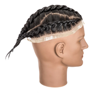 BLT 8*10 Pouces Base en Dentelle Transparente 100% Cheveux Humains Faits à la Main Tresses Rasta Nattes Boîtes Dreads Toupet pour Hommes Noirs