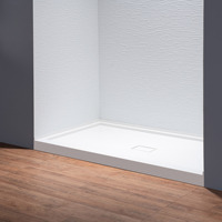 Kit de panneaux muraux de salle de bain découpables 60" x 75" en SMC, design carrelé moderne pour douche
