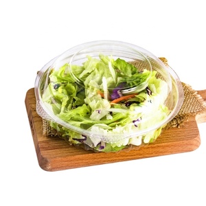 Tamanho personalizado Transparente Descartável Plástico Salada Recipiente Redonda Saladeira com Dobrável Tampa - Product Image 5