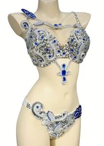 Samba Carnival Bra and Panty Hand Beads Passista Pageant Cabaret Broadway Theatre Mrdi Gras,Vegas Showgirl - Product Image 3