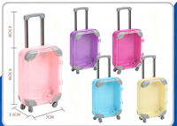 Mini Valise Transparente pour Cosmétiques, Faux Cils, Snacks – Boîte de Rangement Miniature en Plastique Façon Bagage