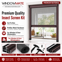 Kit de moustiquaire semi-finie en fibre de verre WINDOWMATE pour usage hôtelier, tissu lavable, installation facile, anti-moustiques