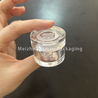 ISMAN Luxury 5g Round Full Transparent Loose Powder Case Acrylic Flip Top Eyeshadow Jar Grosir Label Pribadi Pabrik Pro